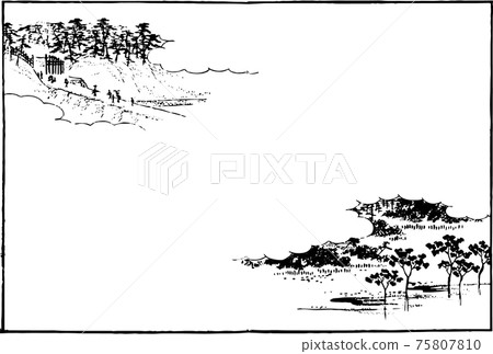 Landscape painting of Edo: Paulownia plantation 75807810