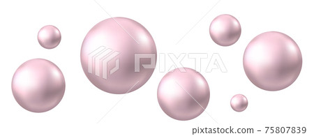 Air pink bubbles isolated on white  background. 75807839