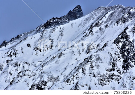 Snowy landscape and snowy mountains Snowy landscape and snowy mountains 75808226