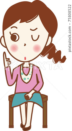 A woman sitting in a chair and paying attention. 75808522