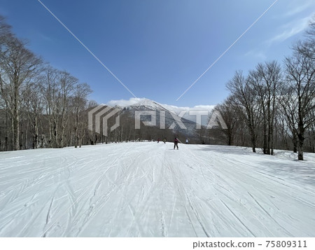 Bandai from the Alts Bandai Ski Resort in Fukushima Prefecture in March 2021 75809311