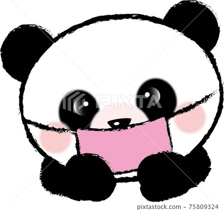 Panda with a pink mask 75809324