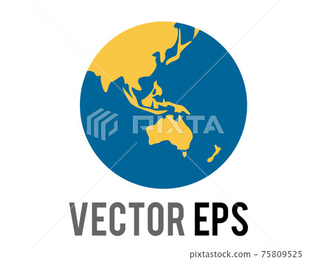 Vector globe icon, showing showing Asia and Australia in green against blue ocean Vector globe icon, showing showing Asia and Australia in green against blue ocean 75809525