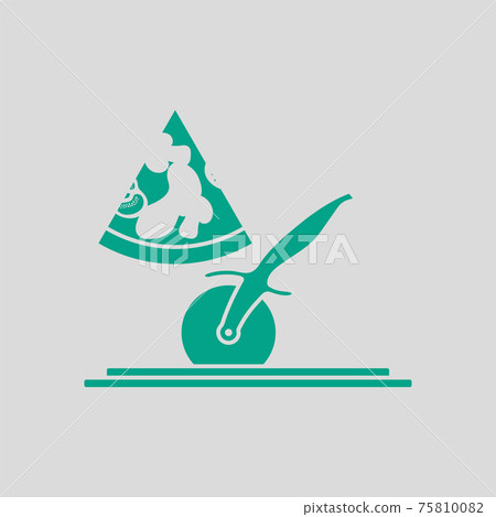 Pizza With Knife Icon 75810082