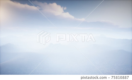 Volcano Crater Landscape with Fog Volcano Crater Landscape with Fog 75810887