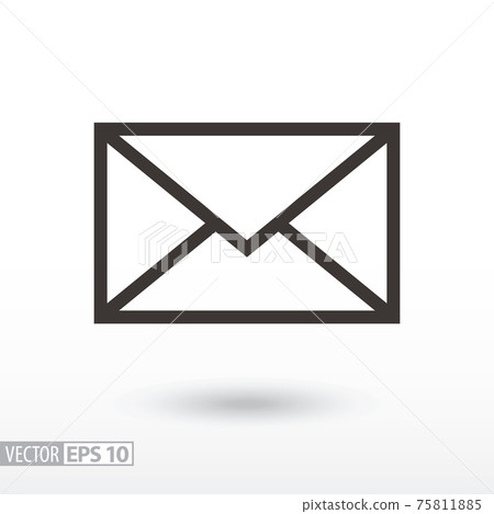 Message flat Icon. Sign envelope Message flat Icon. Sign envelope 75811885
