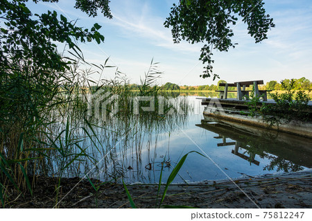 Landscape on a lake in Potzlow, Germany Landscape on a lake in Potzlow, Germany 75812247