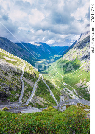 The road Trollstigen with mountains in Norway The road Trollstigen with mountains in Norway 75812278