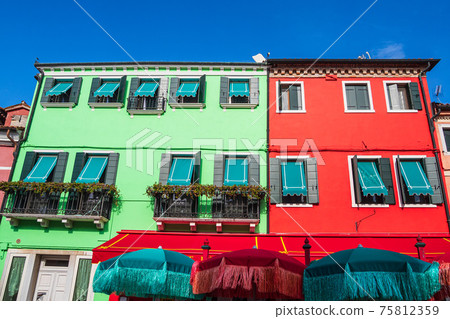 Colorful buildings on the island Burano near Venice, Italy Colorful buildings on the island Burano near Venice, Italy 75812359