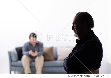 Senior male silhouette worried 8080 problem Senior male silhouette worried 8080 problem 75812495