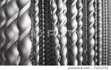 Close-up of a steel drill or boer bit set background 75812741