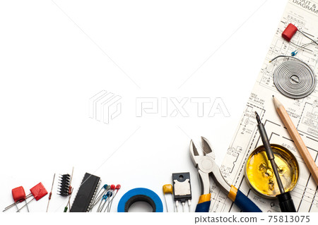 Electronics background Electronics background 75813075