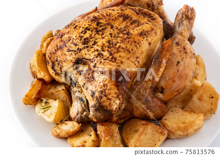 Homemade roasted chicken with potatoes Homemade roasted chicken with potatoes 75813576