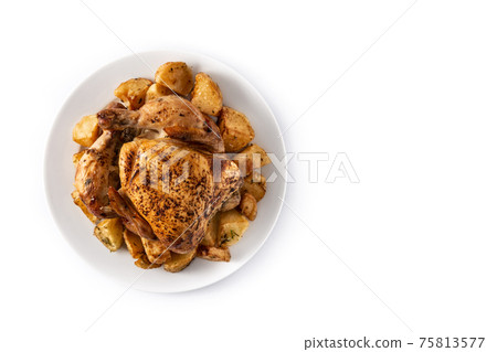 Homemade roasted chicken with potatoes 75813577