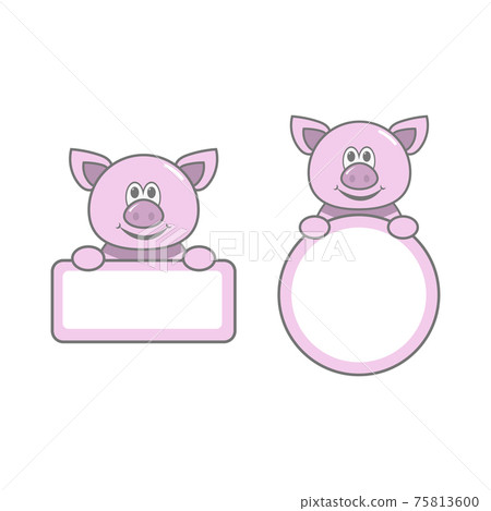 Empty pig frame for photo or text of child Empty pig frame for photo or text of child 75813600