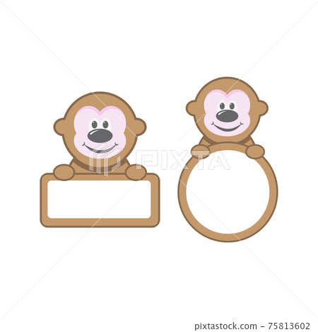 Picture frame or text. Monkey illustration vector Picture frame or text. Monkey illustration vector 75813602