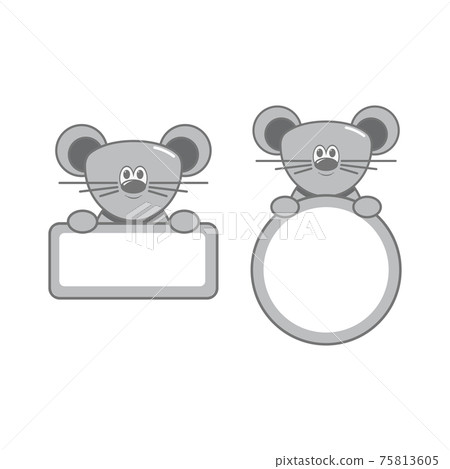 Cute colorful mouse photo frame. Vector design template for greeting gift cards, flayers, posters etc. Cute colorful mouse photo frame. Vector design template for greeting gift cards, flayers, posters etc. 75813605
