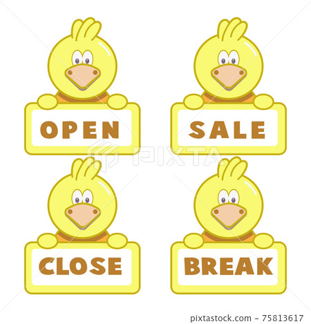 Open and closed board sign chick 75813617
