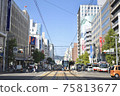 電車經過的廣島市的城市景觀 75813677