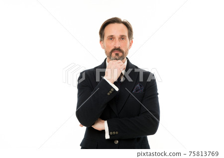 Lost in business thoughts. Mature businessman in formal 75813769