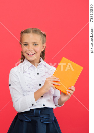 All of her knowledge is from book. Adorable small girl  75813850