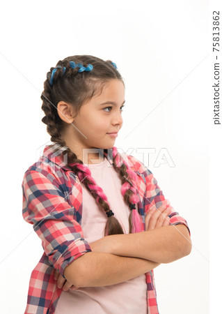 Teenage fashion concept. Fashionable hairstyle. Casual Teenage fashion concept. Fashionable hairstyle. Casual 75813862