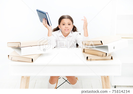 Little girl anxious expression. Many children become  75814234