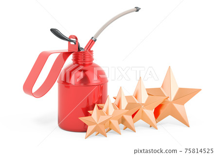 Customer rating of oil can. 3D rendering 75814525