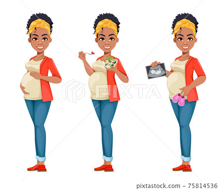 Beautiful African American pregnant woman 75814536