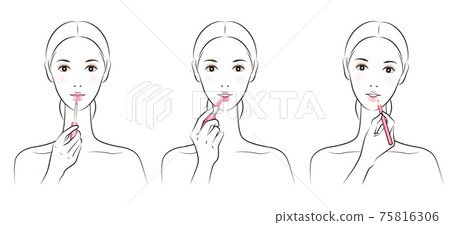 Illustration of a woman doing makeup Illustration of a woman doing makeup 75816306
