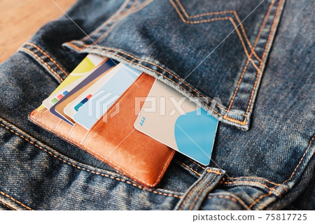 Card holder in jeans pocket Card holder in jeans pocket 75817725