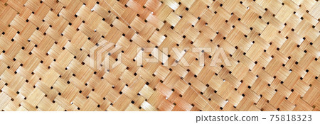 wicker basket or woven basket texture and pattern, Bamboo woven textured, detail handcraft bamboo weaving texture backgrounds, with yellowed colors natural. applicable backgrounds banner, wallpaper. wicker basket or woven basket texture and pattern, Bamboo woven textured, detail handcraft bamboo weaving texture backgrounds, with yellowed colors natural. applicable backgrounds banner, wallpaper. 75818323