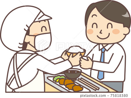 向男性上班族送碗的廚師/營養師 75818380