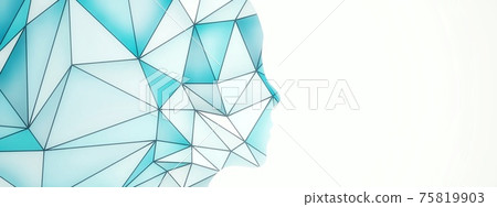 Profile illustration of an abstract woman with a blue mosaic pattern 75819903