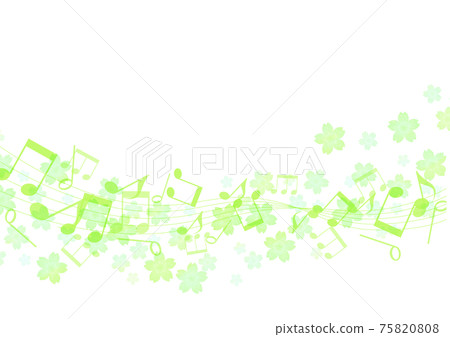 Flowing notes and flower background no.01 Flowing notes and flower background no.01 75820808