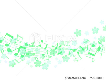 Flowing notes and flower background no.02 Flowing notes and flower background no.02 75820809