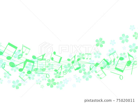 Flowing notes and flower background no.04 Flowing notes and flower background no.04 75820811