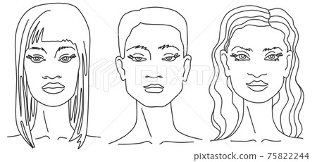 Three women of different nationalities and cultures together 75822244