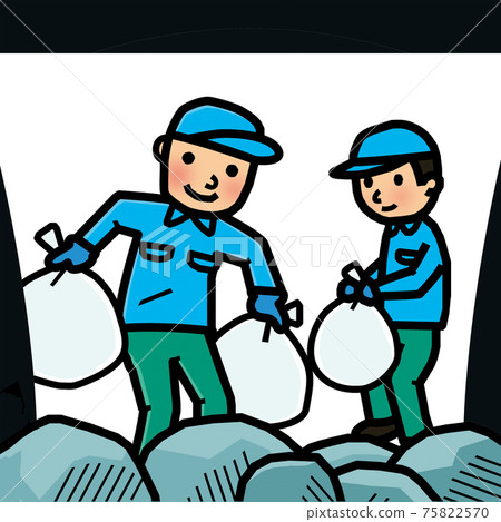 裝垃圾車的工人 裝垃圾車的工人 75822570