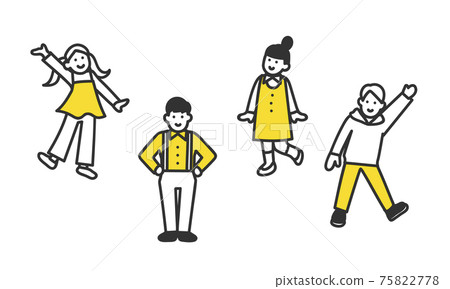 Image illustration material of energetic children 75822778
