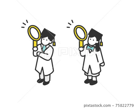 Image illustration material of children observing things 75822779