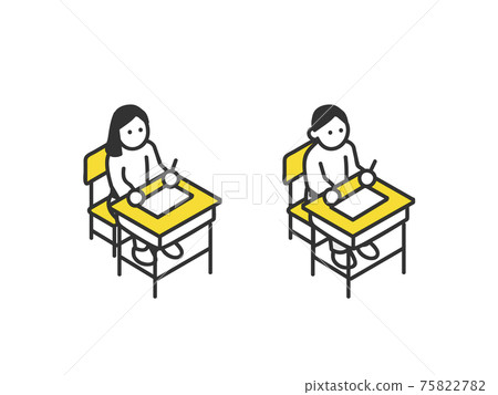 Image illustration material of children taking classes in the classroom Image illustration material of children taking classes in the classroom 75822782