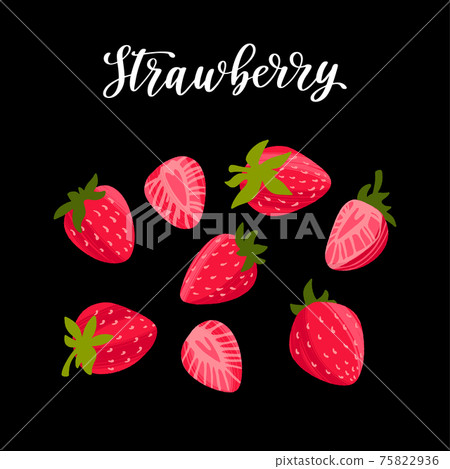 Delicious fresh strawberry, whole and sliced berries. Healthy nutrition product. Delicious fresh strawberry, whole and sliced berries. Healthy nutrition product. 75822936