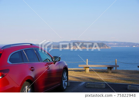 行駛圖像兵庫縣淡路島,從大石岬天文台望向智島 行駛圖像兵庫縣淡路島,從大石岬天文台望向智島 75822948