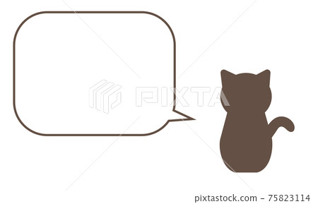Illustration material of a cute cat silhouette speech bubble Illustration material of a cute cat silhouette speech bubble 75823114