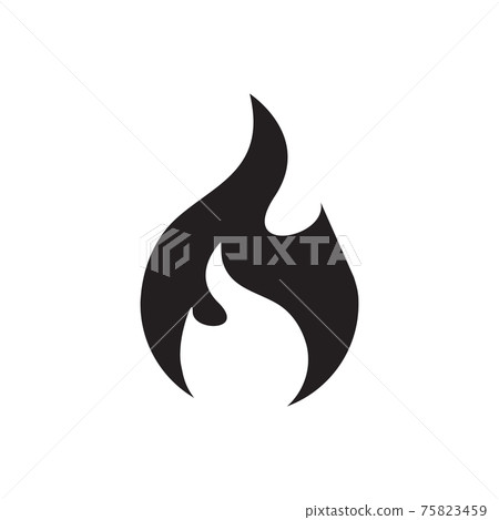 Fire flame icon vector isolate on white... - Stock Illustration ...
