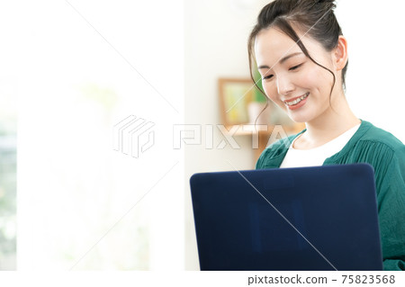 Woman doing telework 75823568