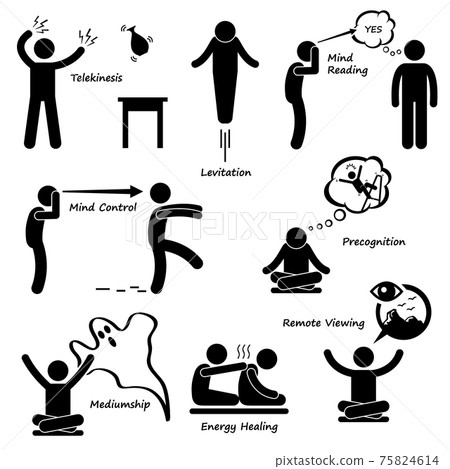 Psychic Power Sixth Sense Stick Figure Pictogram Icon. A set of human pictogram representing the psychic abilities or six sense power of a man. Psychic Power Sixth Sense Stick Figure Pictogram Icon. A set of human pictogram representing the psychic abilities or six sense power of a man. 75824614
