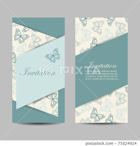 Set of vertical banners with the butterflies Set of vertical banners with the butterflies 75824924