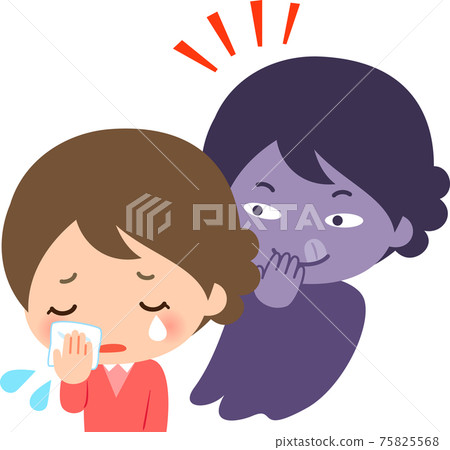 Crying woman with a back face Crying woman with a back face 75825568